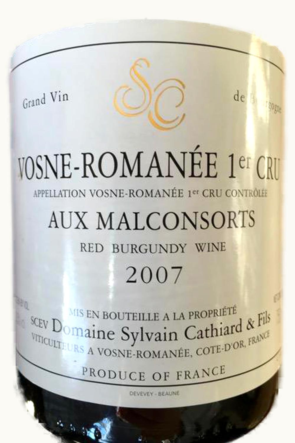 Sylvain Cathiard Sylvain Cathiard Aux Malconsorts Vosne-Romanée Premier Cru Côte de Nuit, 2007