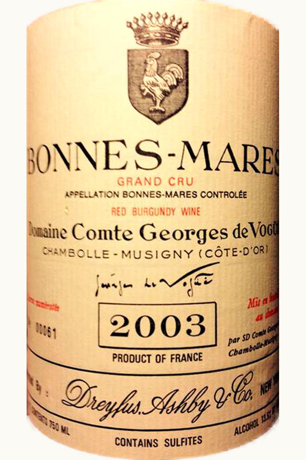Domaine Comte George de Vogue Domaine Comte George de Vogue Cote Nuit Bonnes Mares Chambolle Musigny Burgundy, 2003