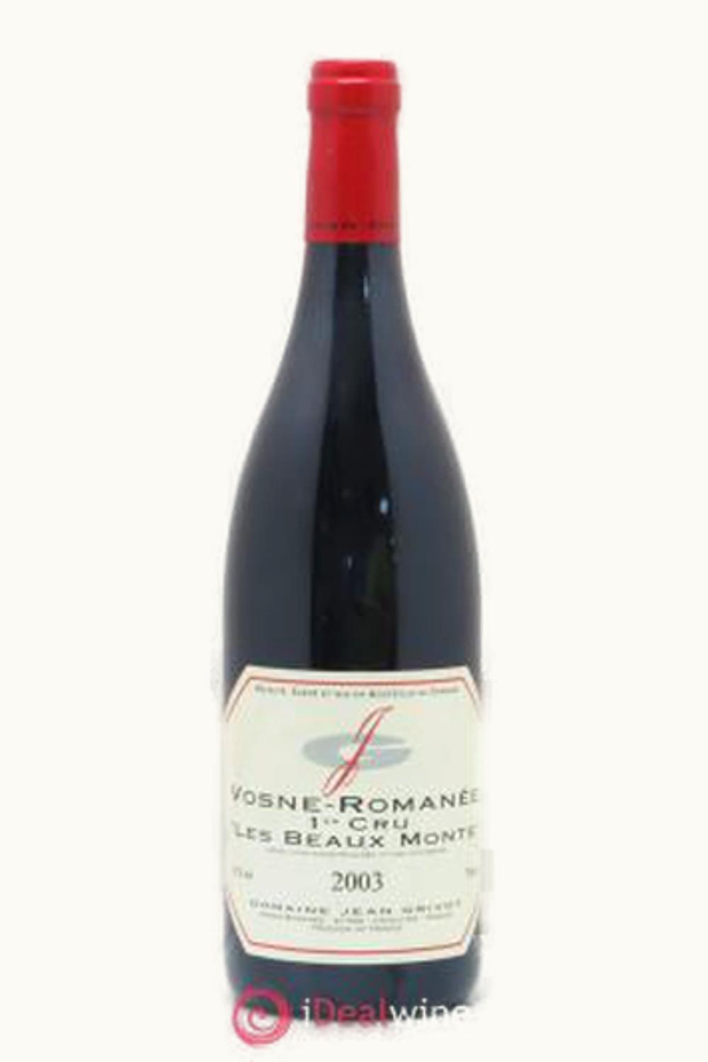 Domaine Jean Grivot Domaine Jean Grivot Les Beau Mont Vosne Romanee Premier Cru, 2003