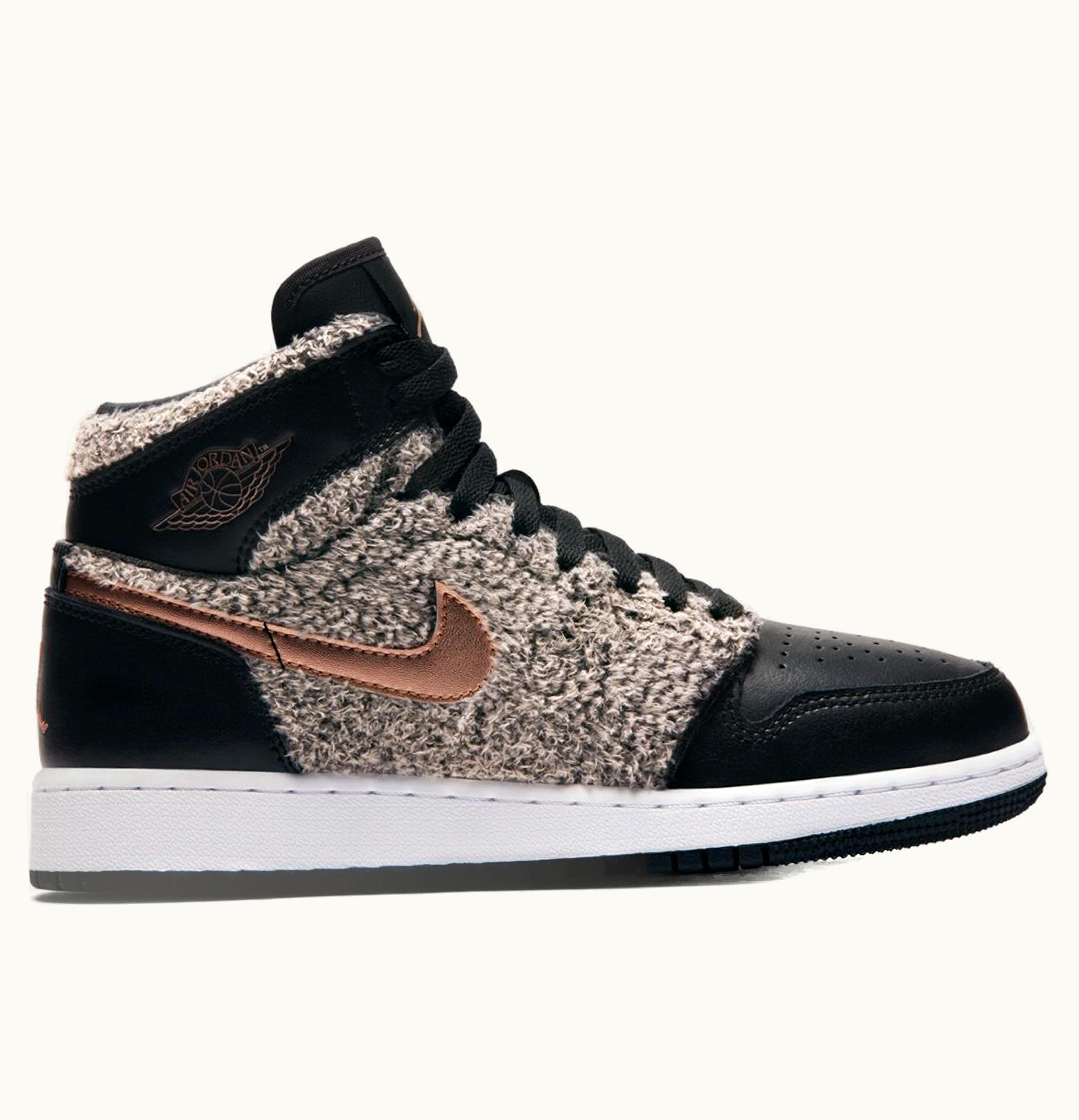 Jordan Air Jordan 1 Retro High Fleece Black Metallic Red Bronze GS