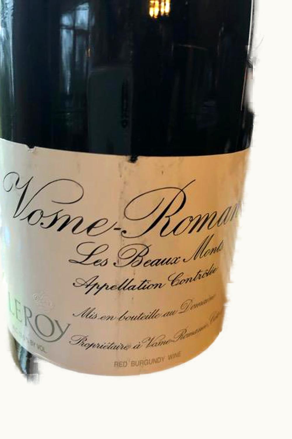 Domaine Leroy Domaine Leroy Les Beau Mont Vosne Romanee Premier Cru, 2001