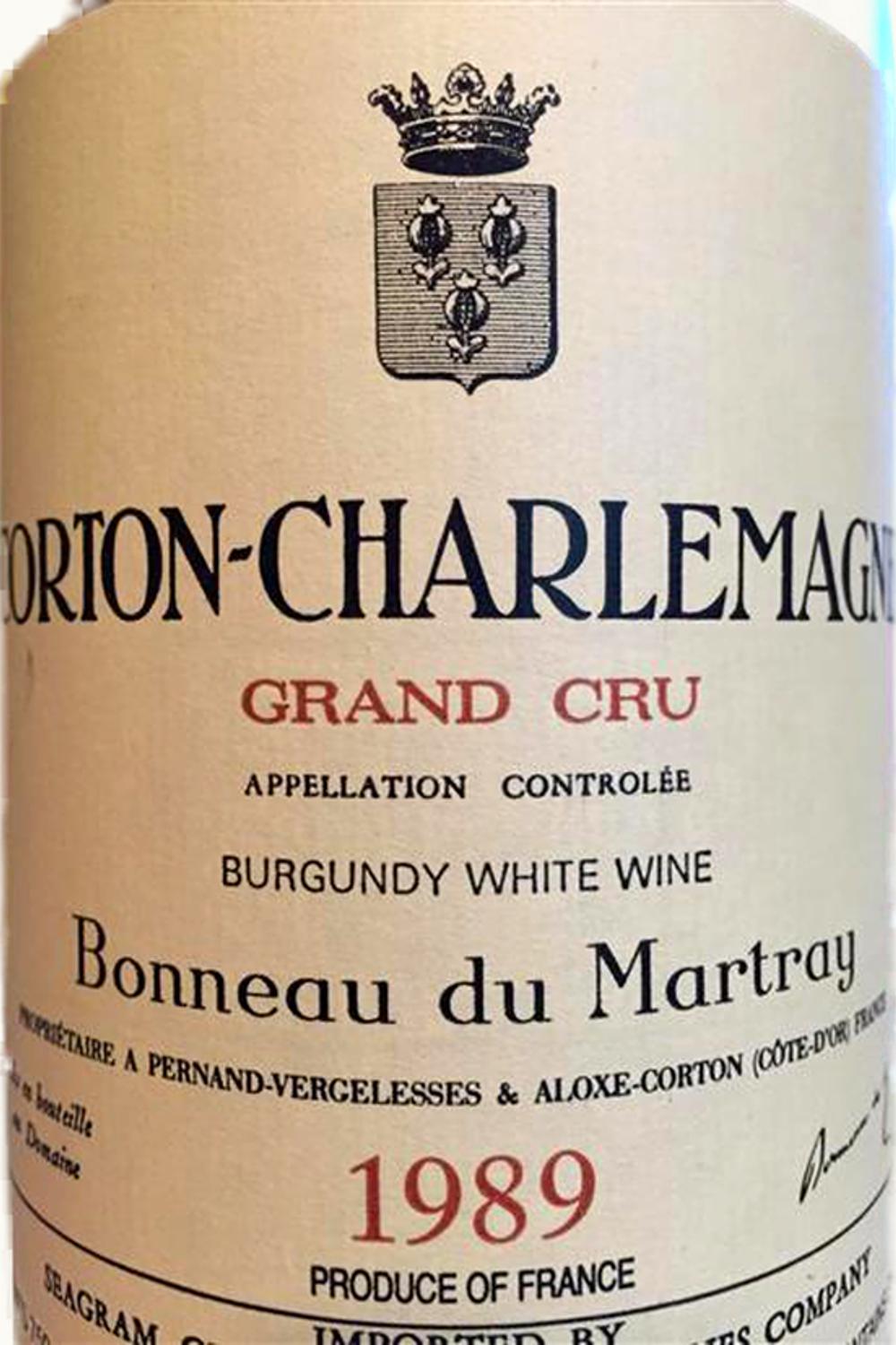 Domaine Bonneau du Martray Domaine Bonneau du Martray Grand Cru Corton-Charlemagne Cote de Beaune, 1989