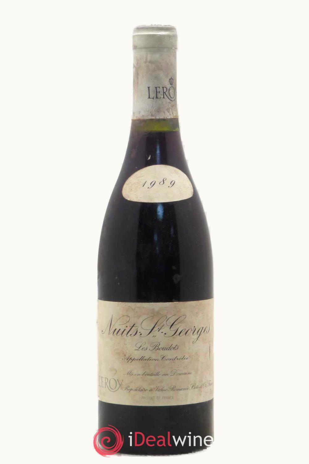 Domaine Leroy Domaine Leroy Les Boudots Nuit St. Georges Aux Premier Cru Cote de Beaune, 1989