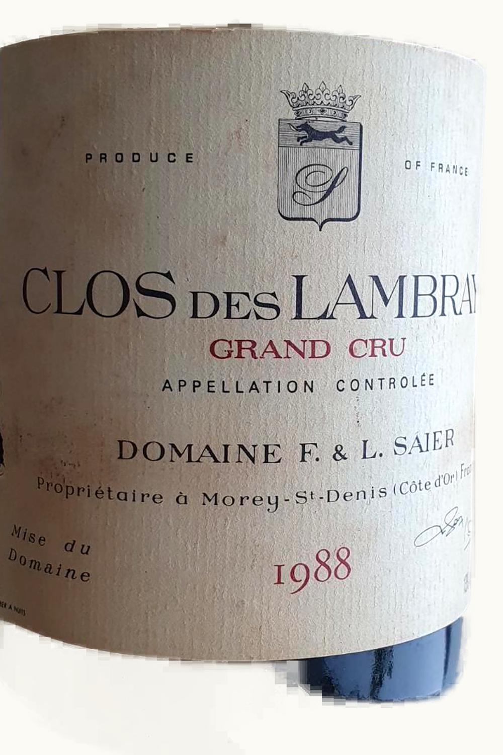 Domaine de Lambrays Domaine de Lambrays Clos Grand Cru Cote Nuit Morey St. Denis, 1988