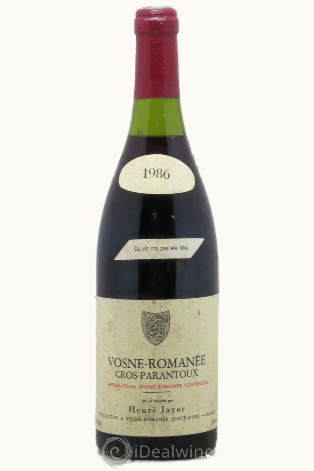 Domaine Henri Jayer Domaine Henri Jayer Cros Parantoux Premier Cru, 1986