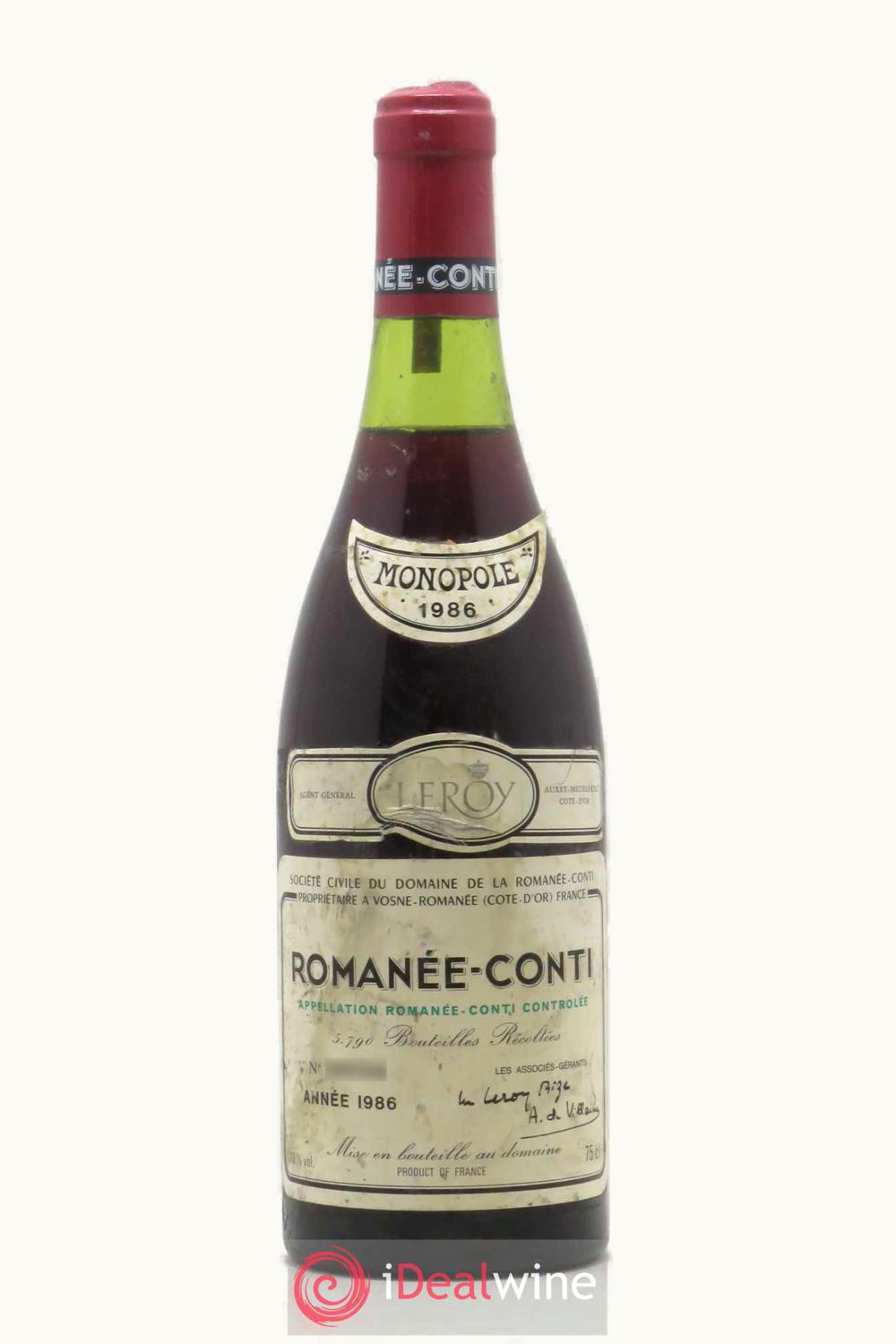 Domaine de la Romanée-Conti Domaine de la Romanée-Conti Romanee Conti, 1986