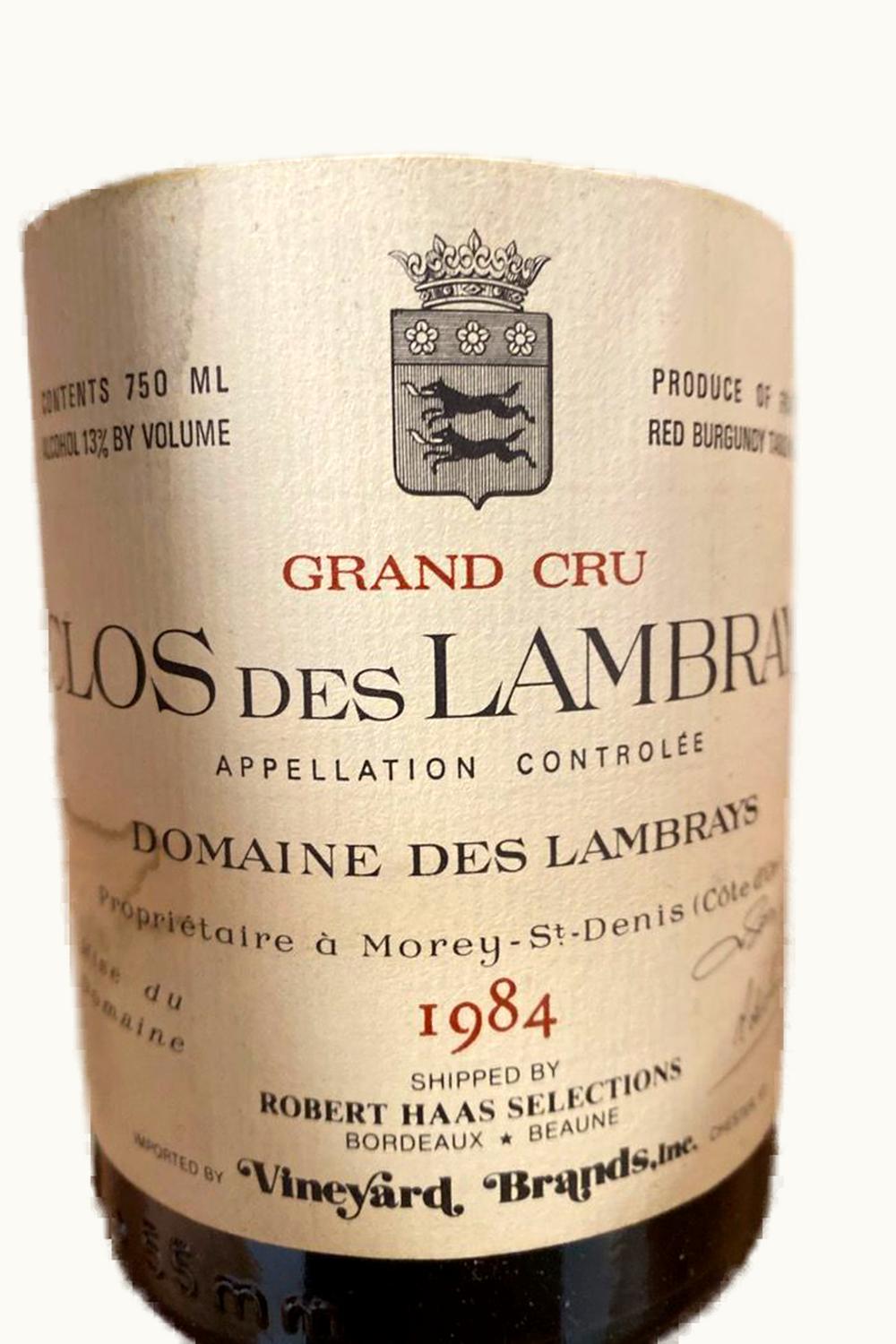Domaine de Lambrays Domaine de Lambrays Clos Grand Cru Cote Nuit Morey St Denis, 1984