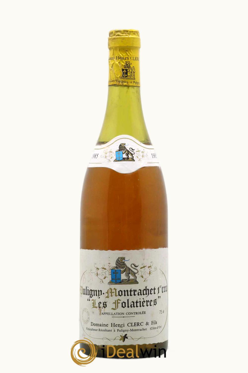 Domaine Henri Clerc Domaine Henri Clerc Les Folatieres Puligny Montrachet Premier Cru Cote de Beaune, 1984