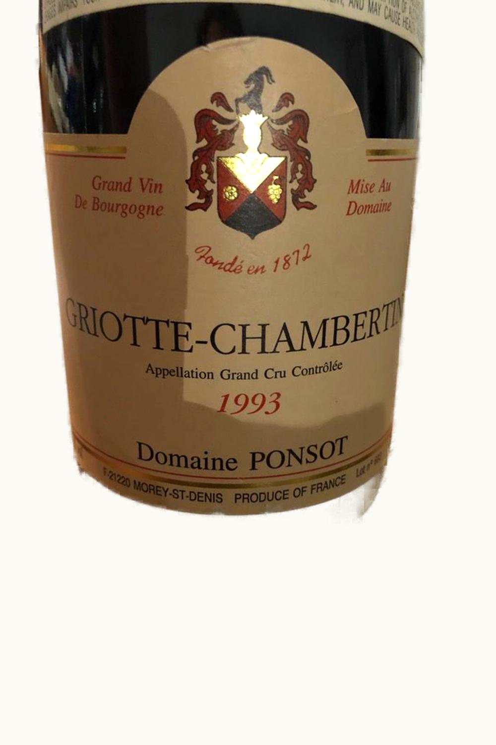 Domaine Ponsot Grand Cru Griotte Chambertin Gevrey Cote de Nuit, 1983