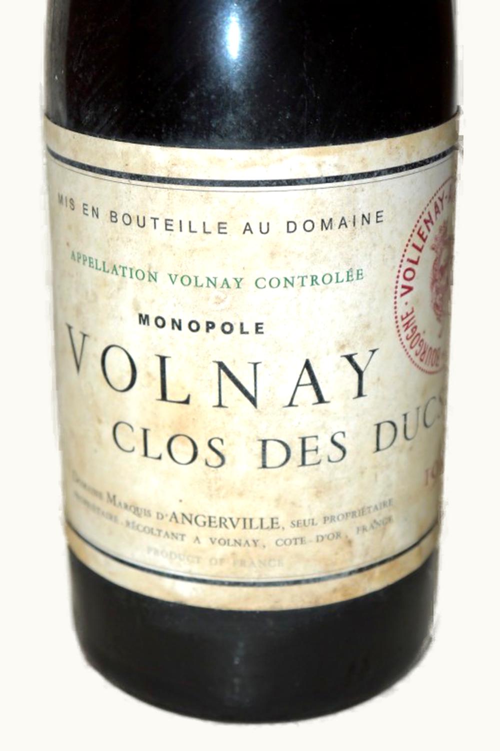Domaine Marquis d'Angerville Domaine Marquis d'Angerville Clos de Ducs Volnay Premier Cru Cote Beaune Burgundy, 1982
