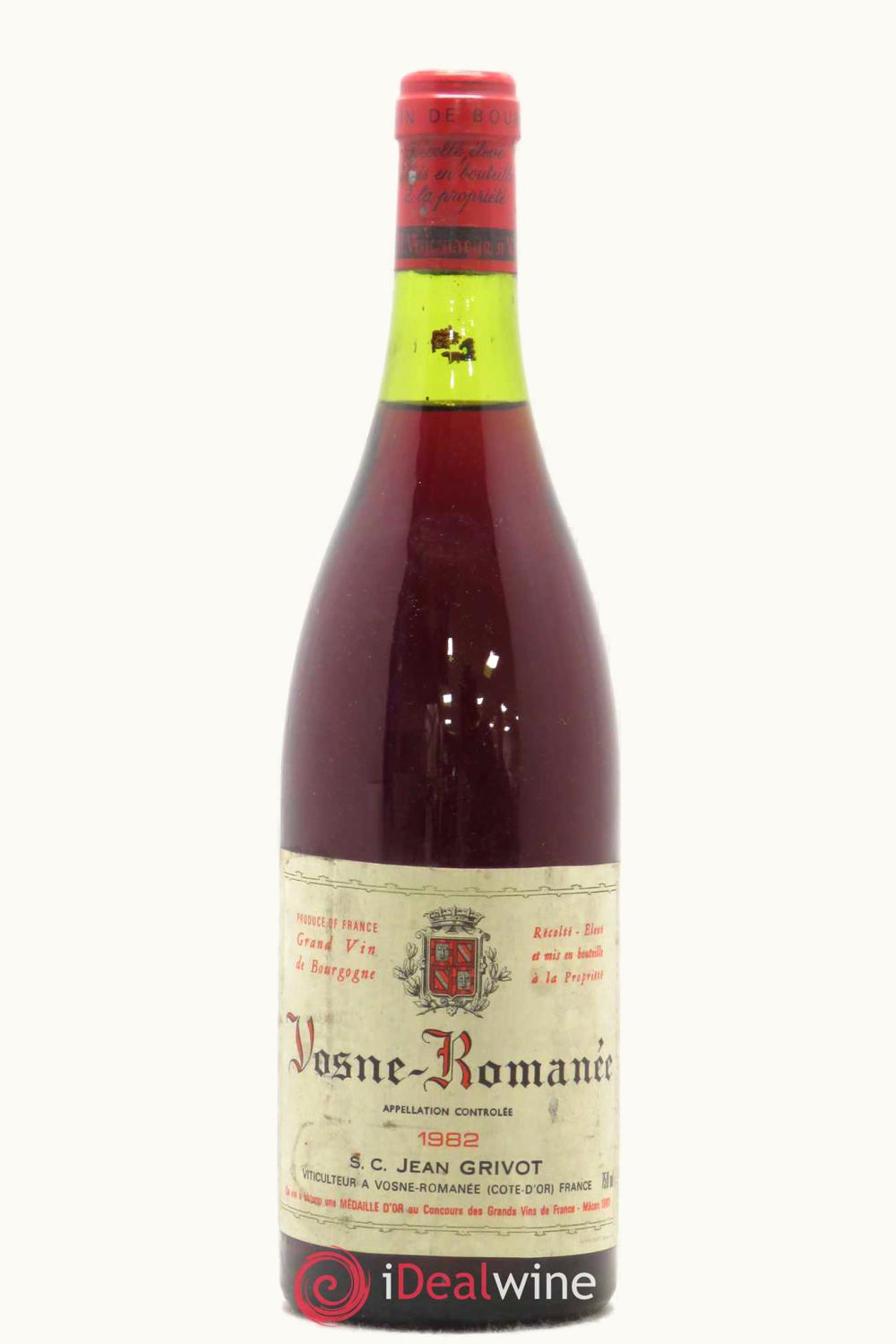 Domaine Jean Grivot Vosne Romanee Cote de Nuit Burgundy, 1982