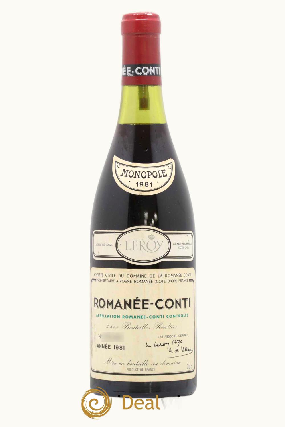 Domaine de la Romanée-Conti Domaine de la Romanée-Conti Grand Cru Côte Nuit Romanée-Conti Vosne, 1981