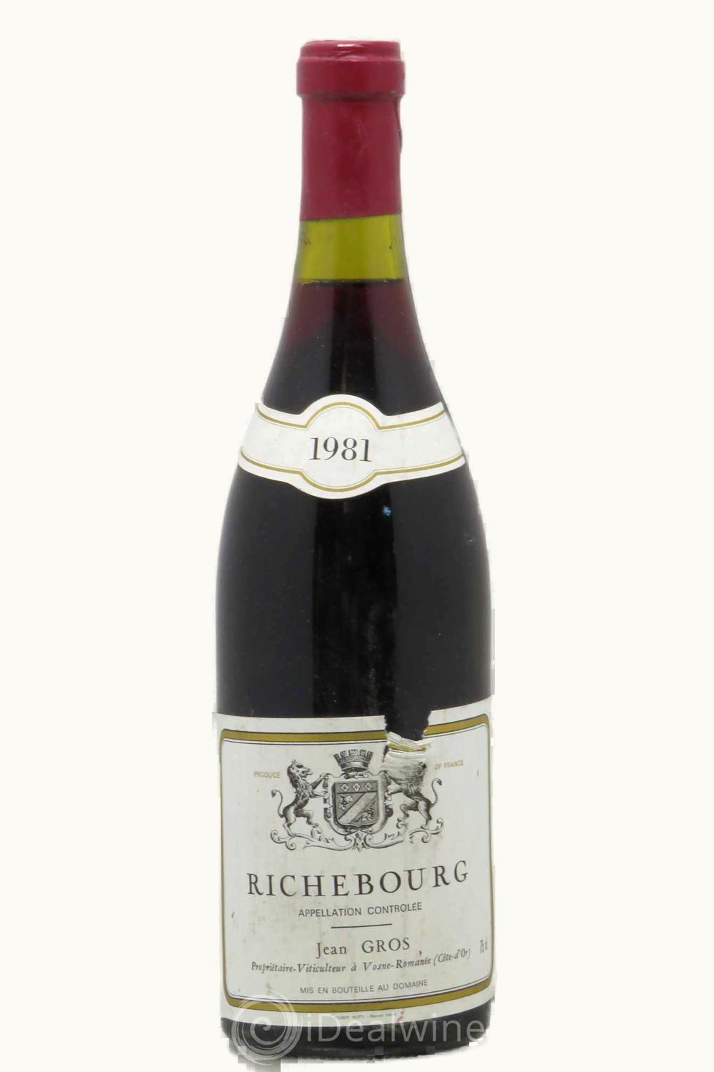 Jean Gros Grand Cru Richebourg Vosne-Romanée Côte de Nuit, 1981