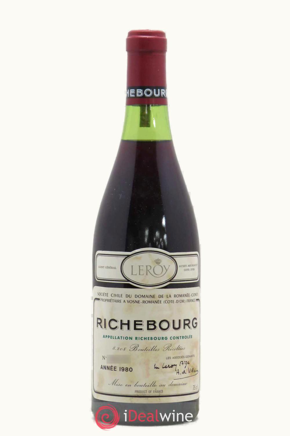 Domaine de la Romanée-Conti Domaine de la Romanée-Conti Grand Cru Cote Nuit Richebourg Vosne, 1980