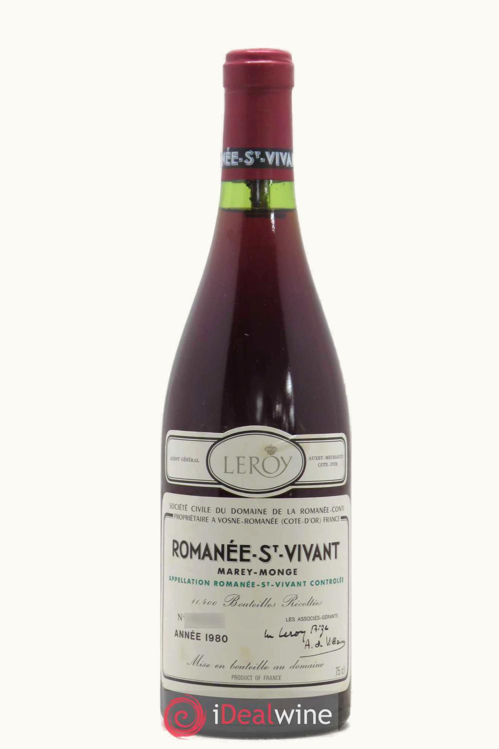 Domaine de la Romanée-Conti Domaine de la Romanée-Conti St Vivant Grand Cru Cote Nuit Vosne, 1980