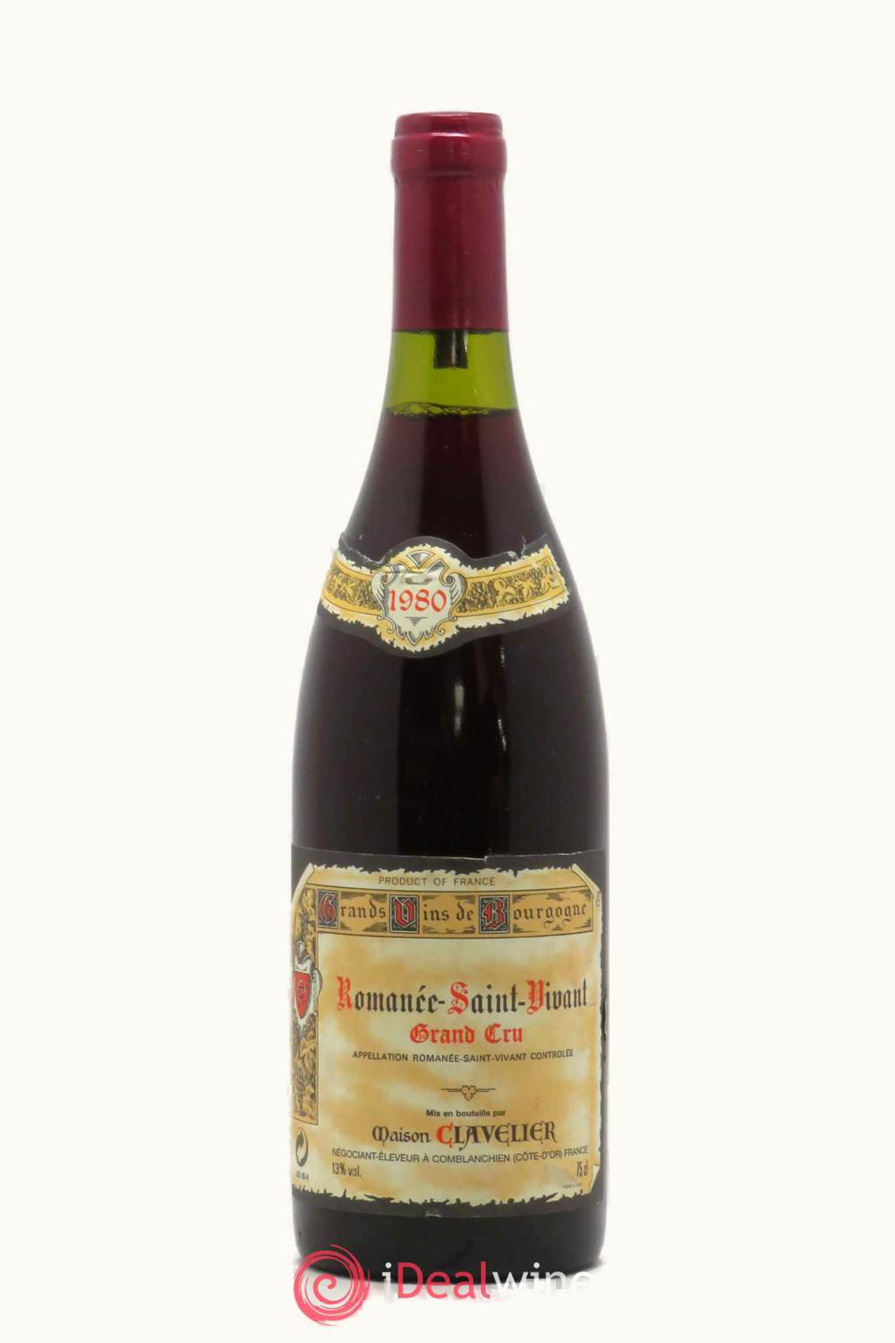 Domaine Clavellier Domaine Clavellier Grand Cru Romanee St Vivant Vosne Cote de Nuit, 1980