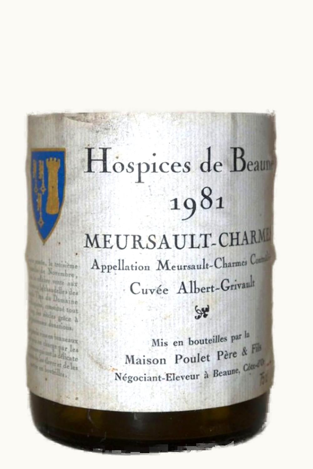 Hospices de Beaune Hospices de Beaune Cuvee Albert Grivault Premier Cru Meursault Charmes Cote Burgundy, 1979
