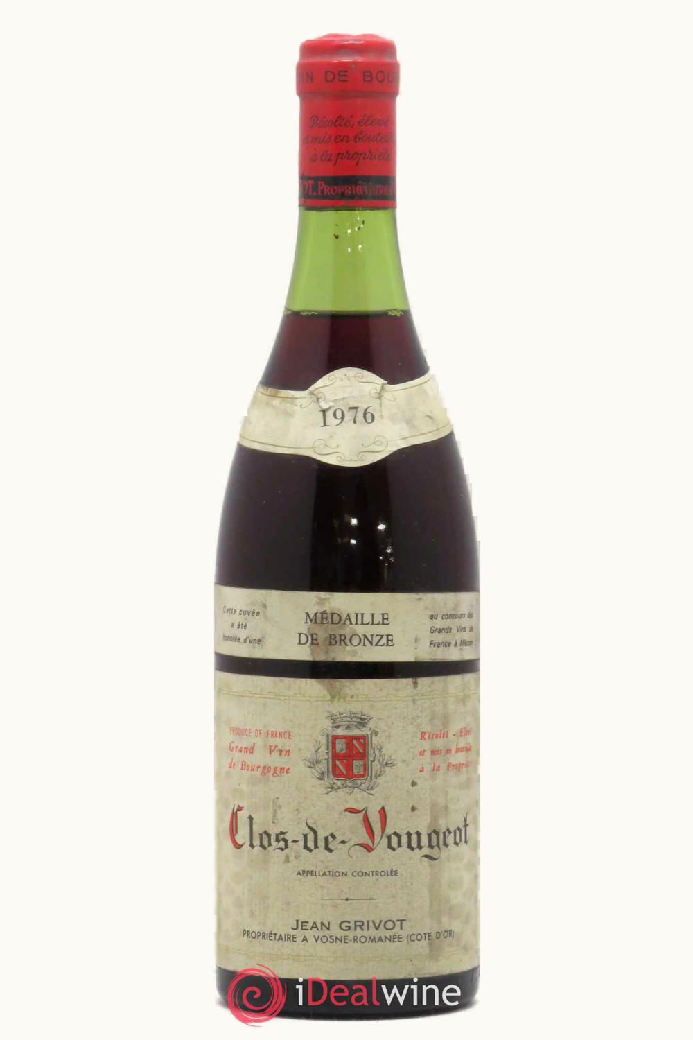 Domaine Jean Grivot Domaine Jean Grivot Grand Cru Clos de Vougeot, 1976