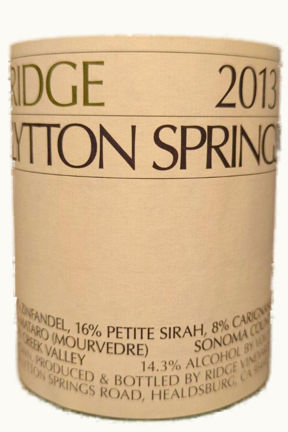 Ridge Vineyards Ridge Vineyards Lytton Springs, 2013