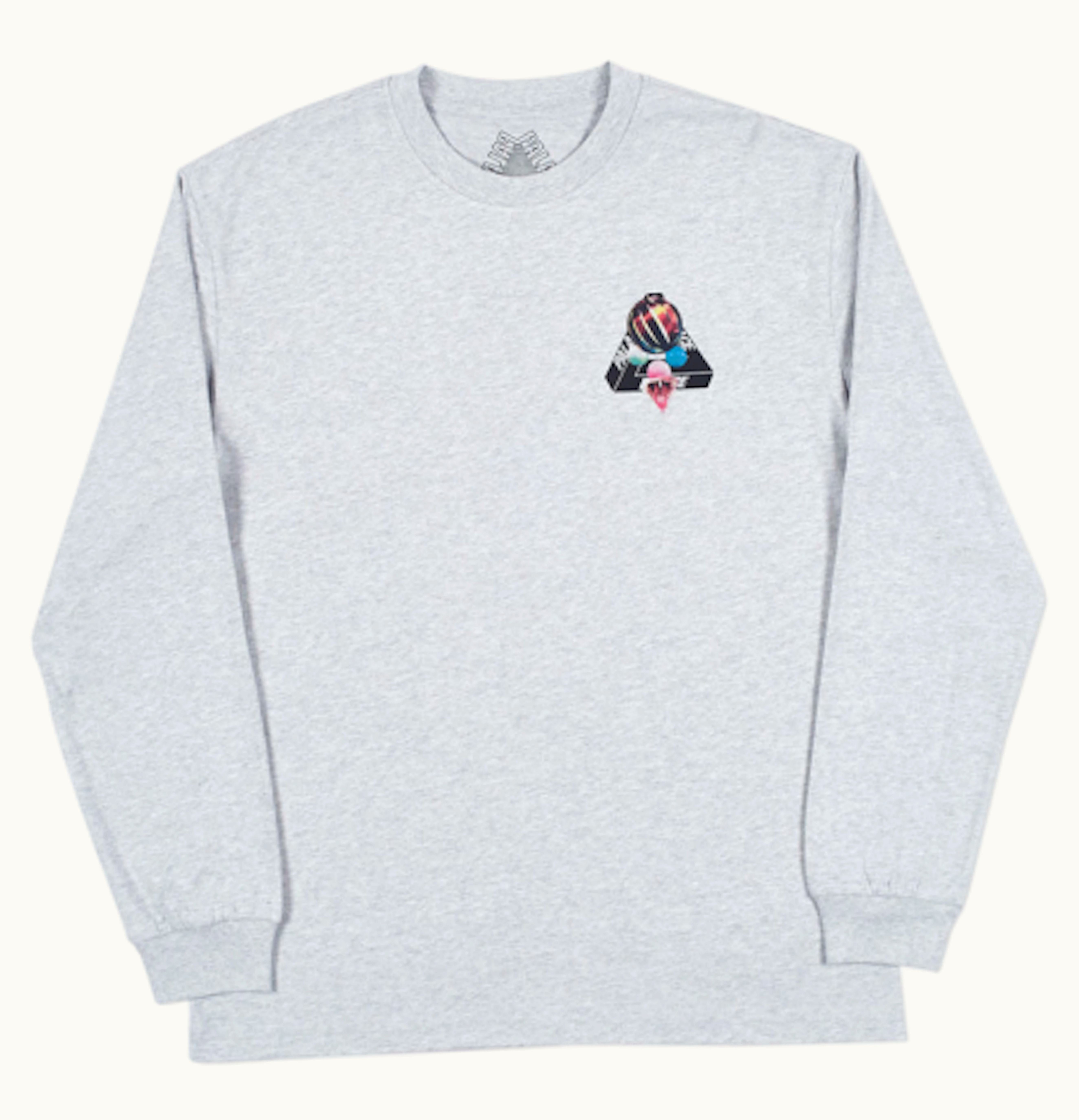 Palace Sans Ferg Longsleeve T Shirt Grey Marl