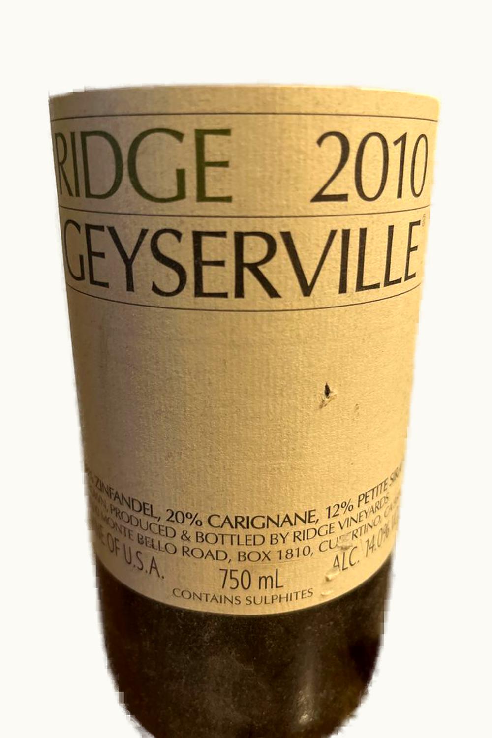 Ridge Vineyards Ridge Vineyards Geyserville, 2010