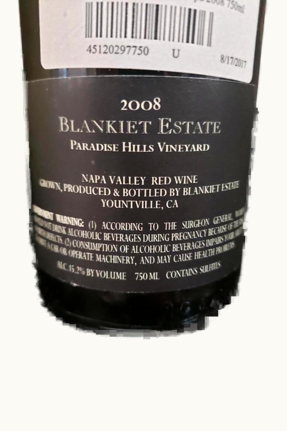 Blankiet Estate Blankiet Estate Paradise Hills Proprietary Red, 2008