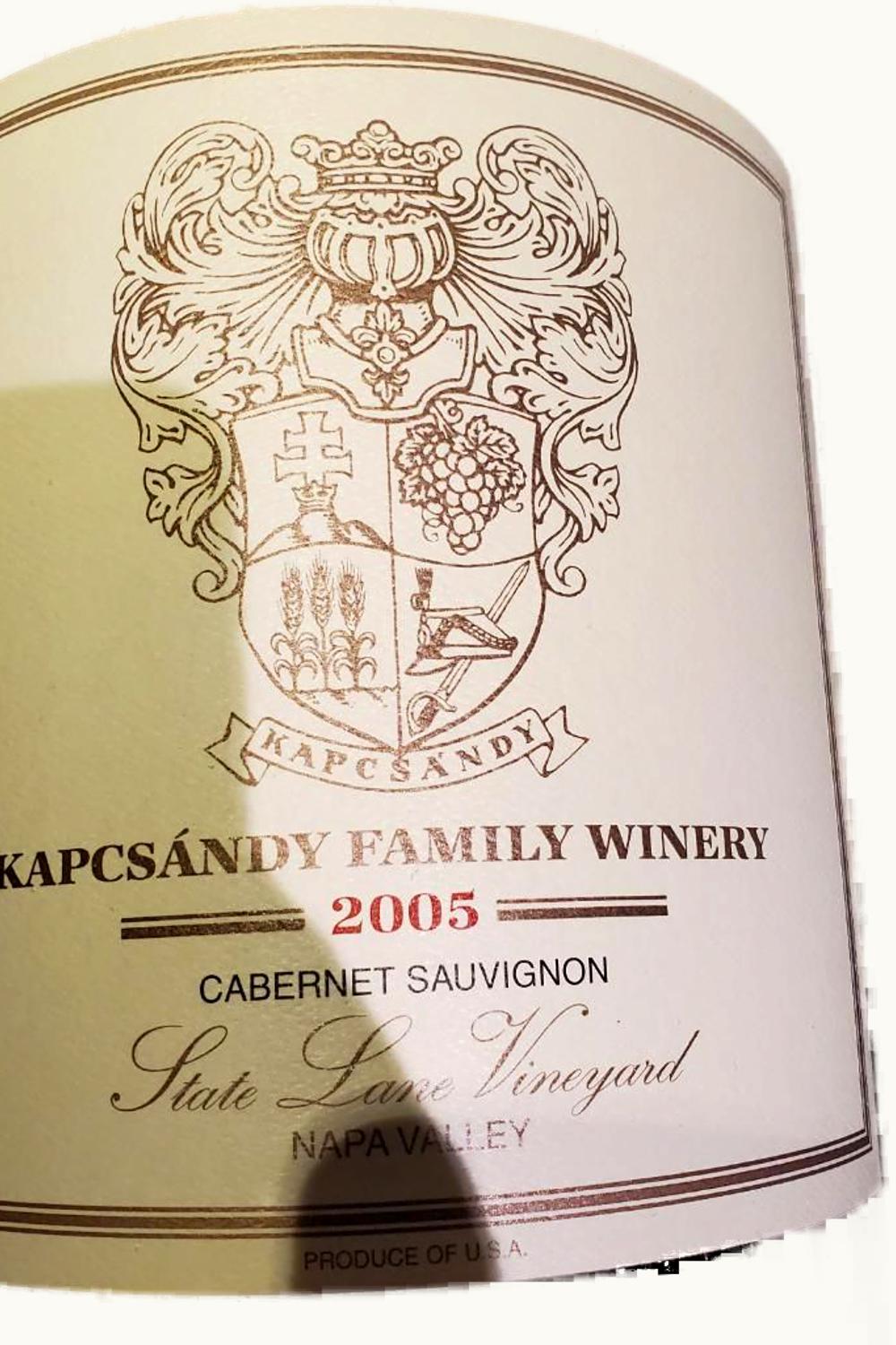 Kapcsandy Family State Lane Grand Cabernet Sauvignon, 2005