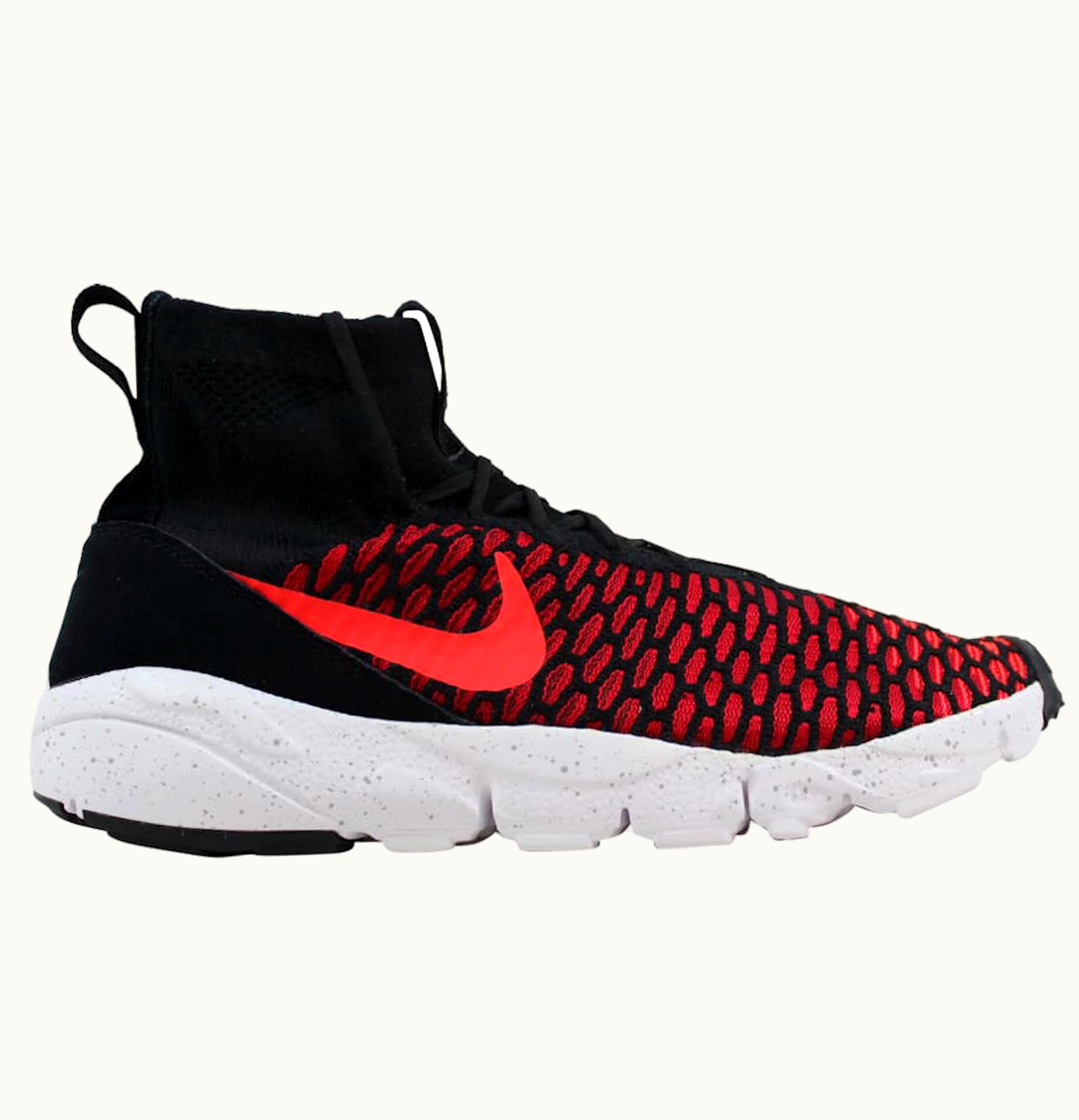 Nike Nike Air Footscape Magista Flyknit Black Bright Crimson Gym Red Cool Grey