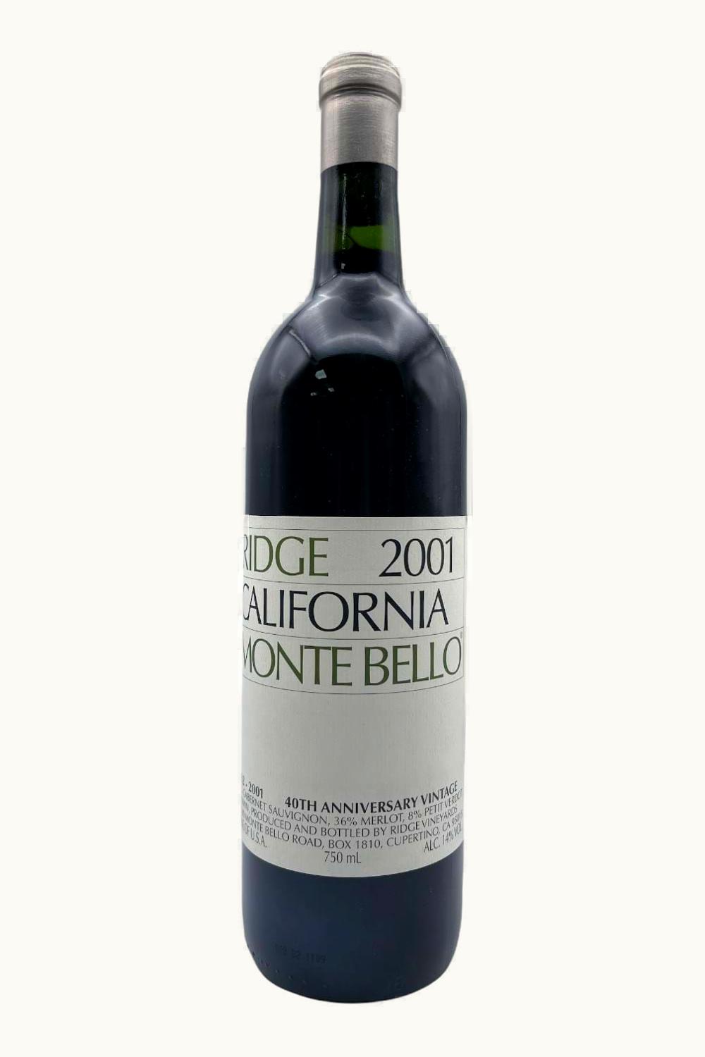 Ridge Vineyards Monte Bello Santa Cruz Mountains, 2001