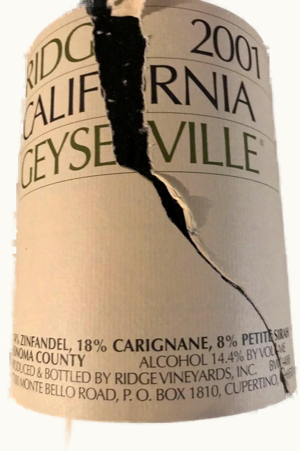 Ridge Vineyards Geyserville (Alexander Valley), 2001