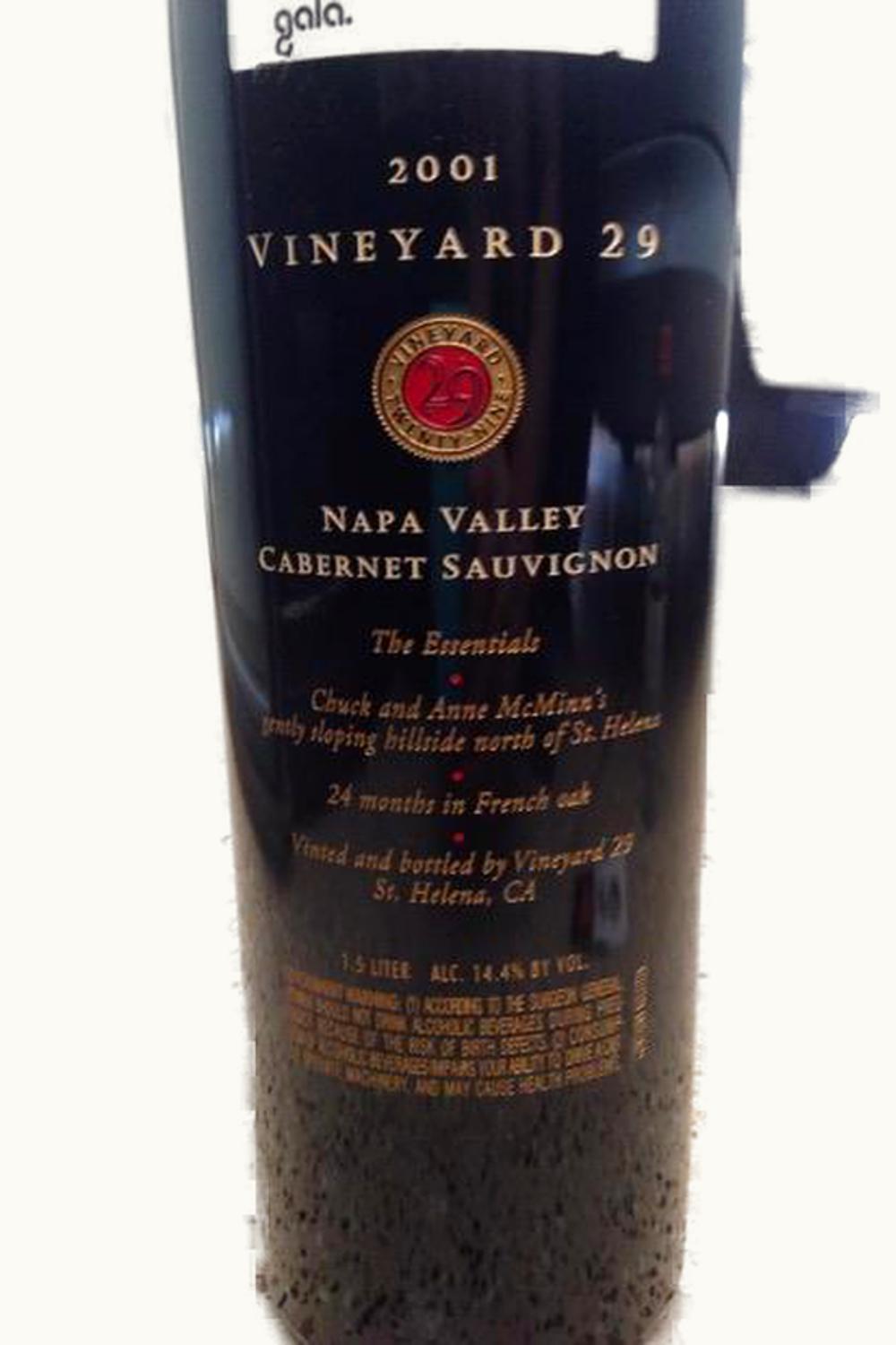 Vineyard 29 Cabernet Sauvignon (St. Helena), 2001