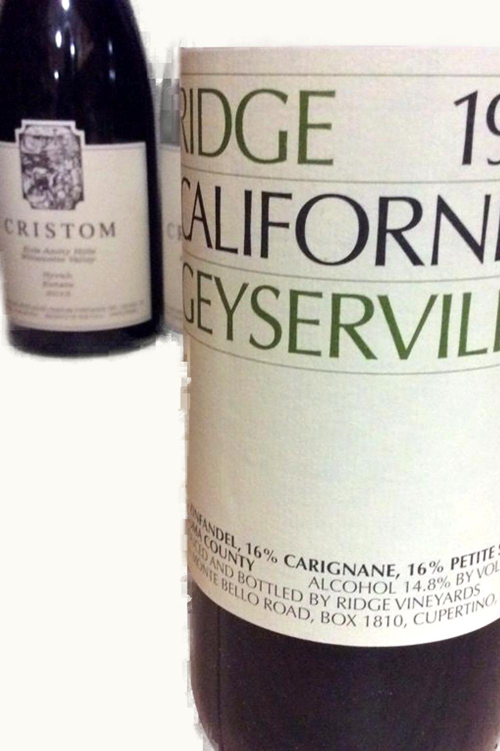 Ridge Vineyards Ridge Vineyards Geyserville (Alexander Valley, Sonoma County), 1999