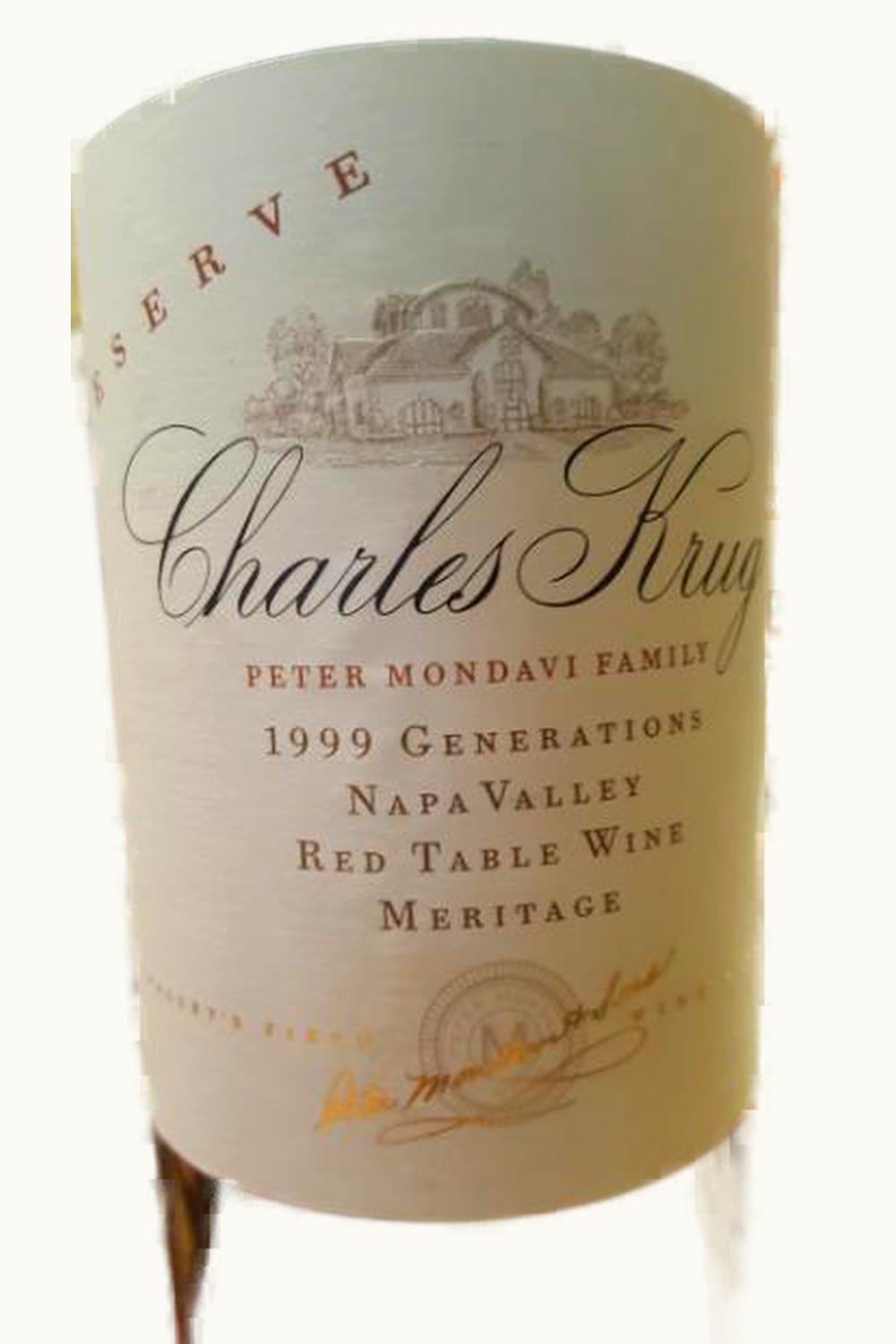 Charles Krug Charles Krug Peter Mondavi Family Reserve Generations (Napa Valley), 1999