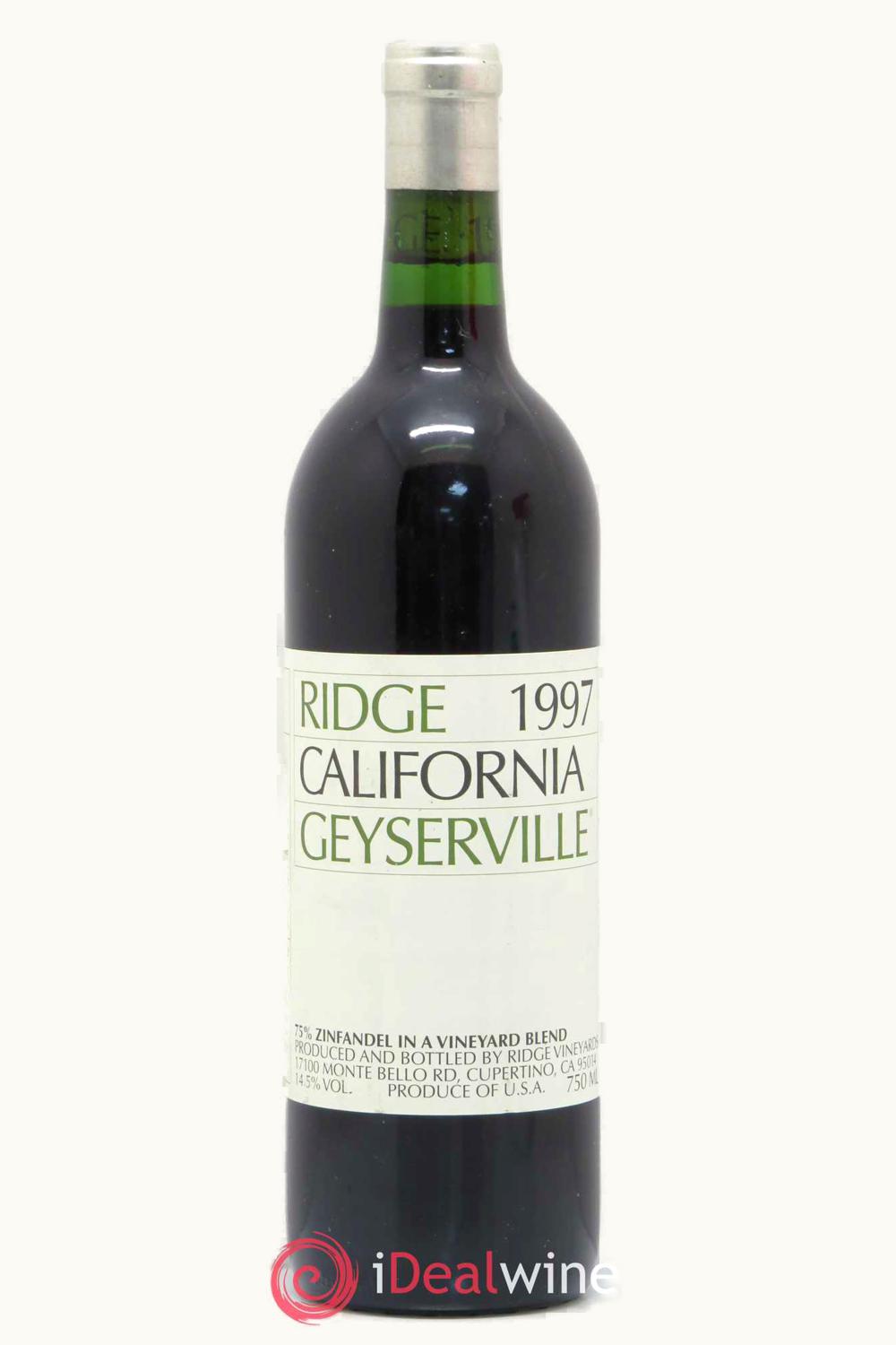 Ridge Vineyards Ridge Vineyards Geyserville, 1997