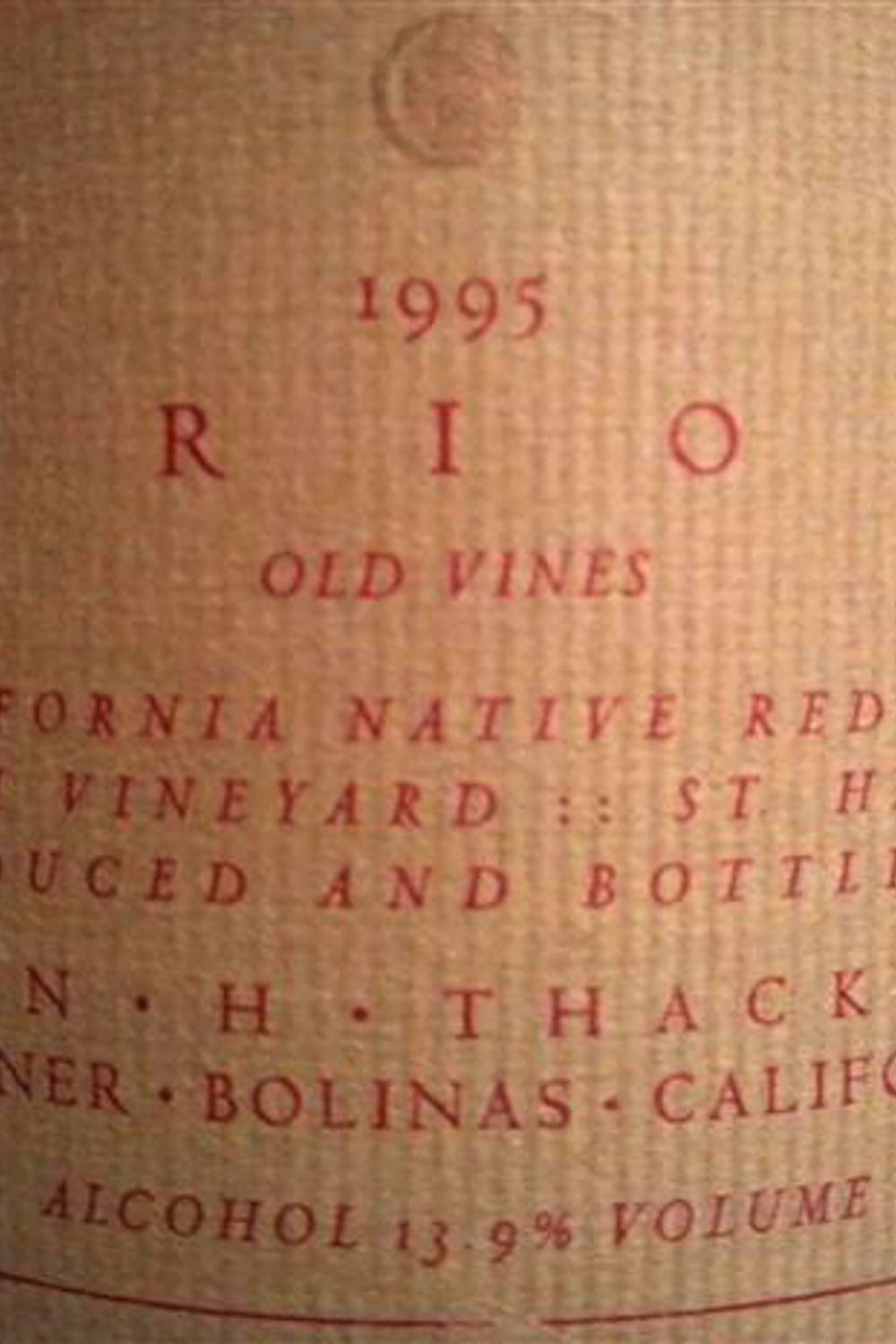 Sean Thackrey Orion Rossi Natives Red, 1995