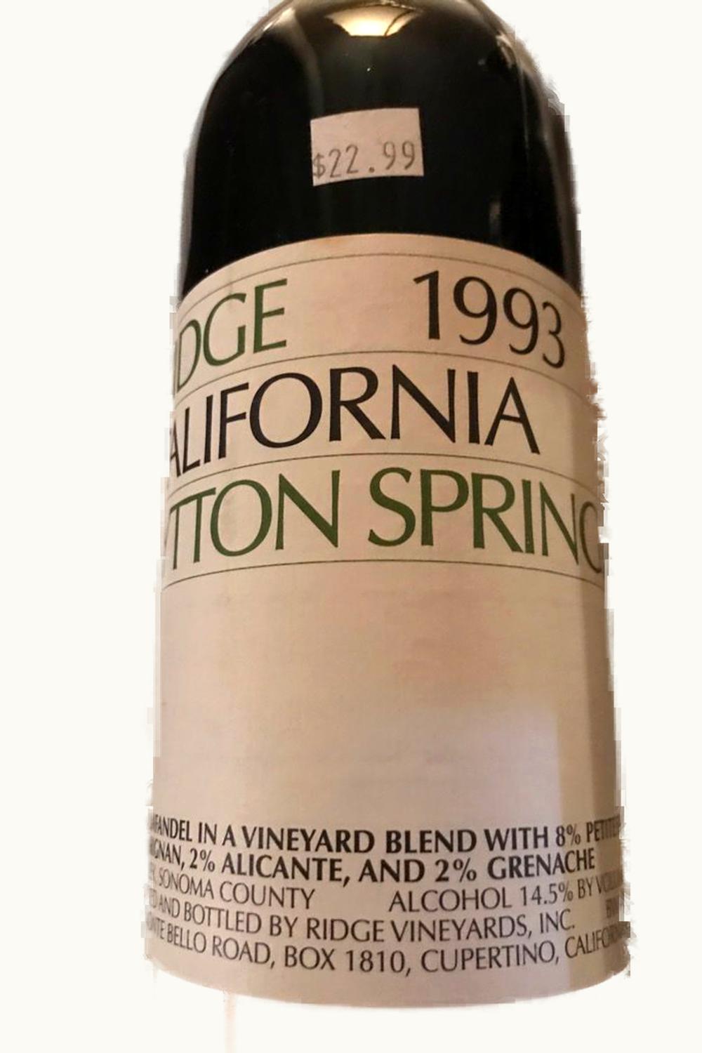 Ridge Vineyards Ridge Vineyards Lytton Springs, 1993