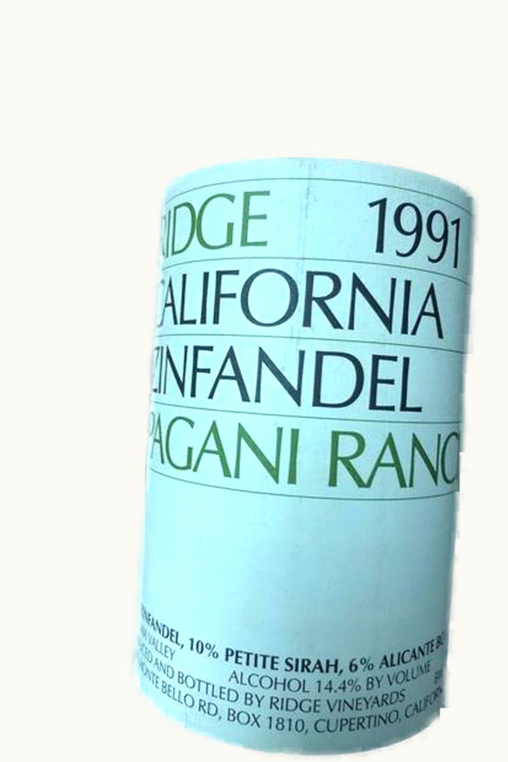 Ridge Vineyards Ridge Vineyards Pagani Ranch Zinfandel, 1991