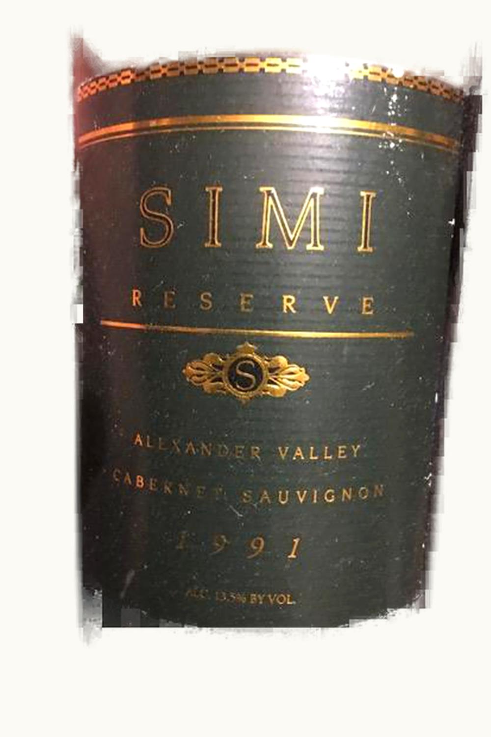 Simi Reserve Cabernet Sauvignon, 1991