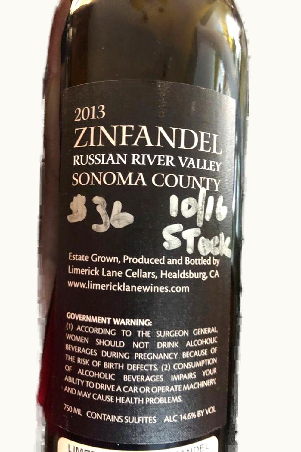 Limerick Lane Cellars Limerick Lane Cellars Zinfandel, 1991