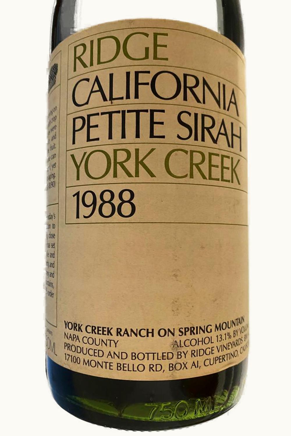 Ridge Vineyards Ridge Vineyards York Creek Petit Sirah, 1991