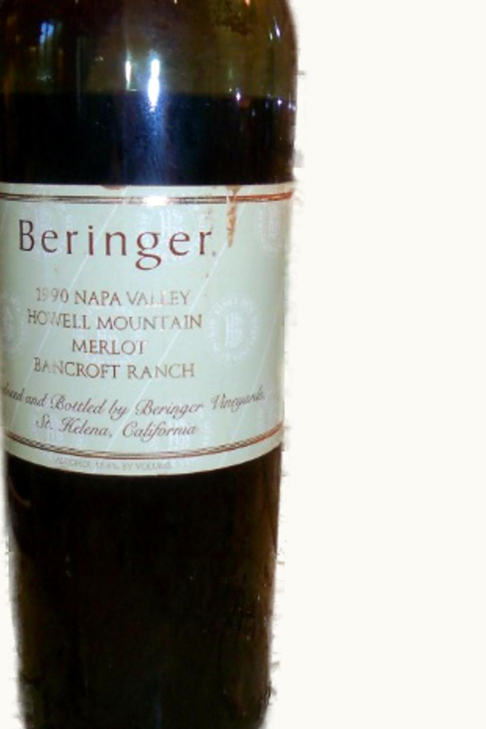 Beringer Bancroft Ranch Merlot, 1990