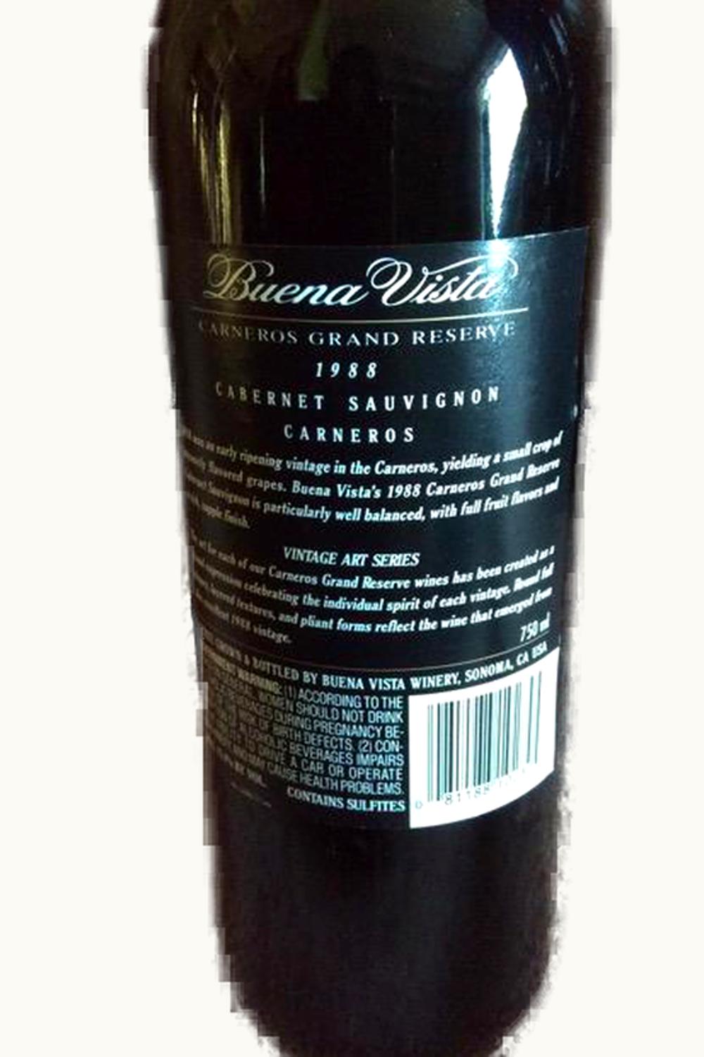 Buena VIsta Grand Reserve Cabernet Sauvignon, 1988