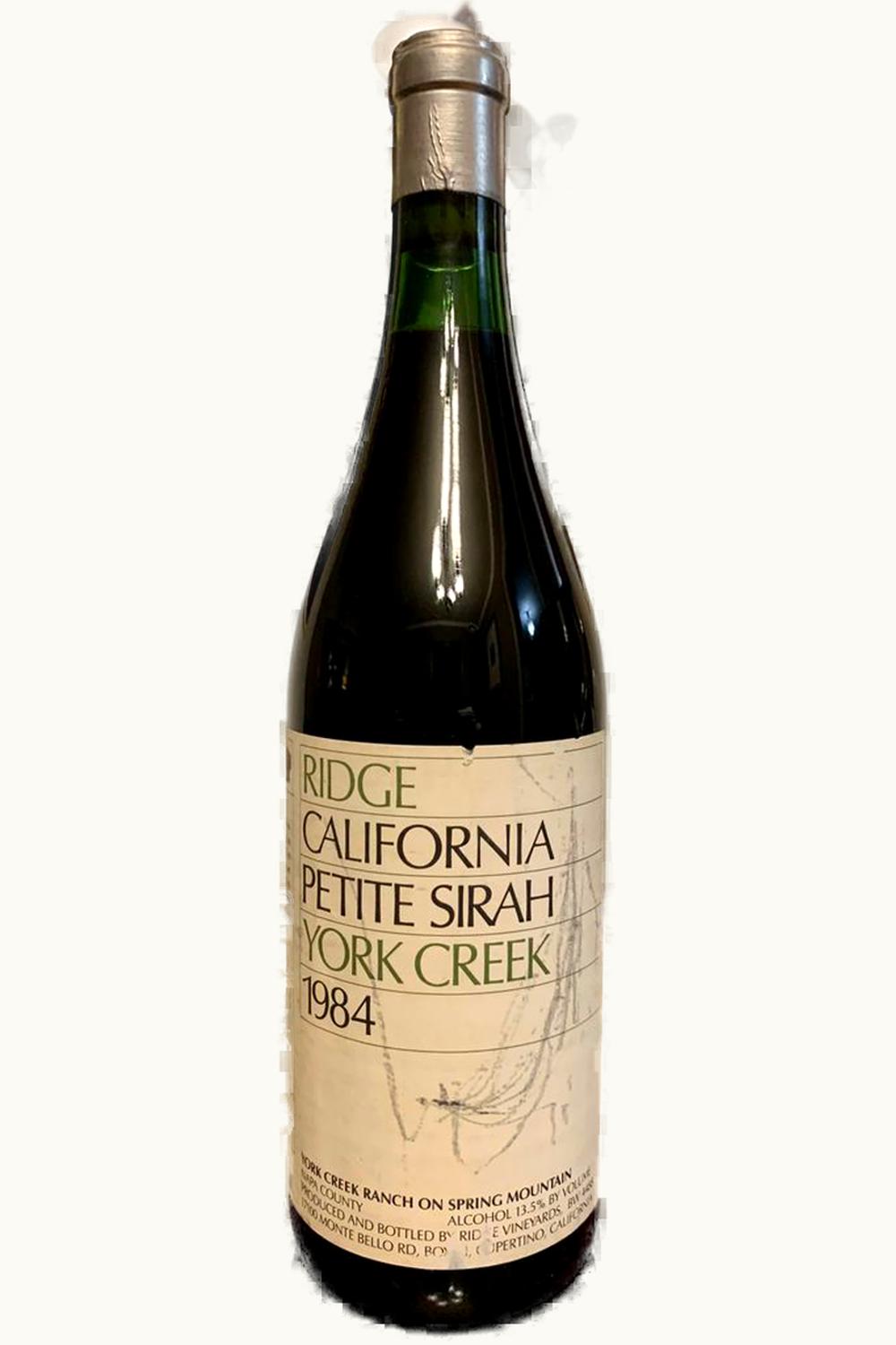 Ridge Vineyards Ridge Vineyards York Creek Petit Sirah (Spring Mountain District, Napa Valley), 1984