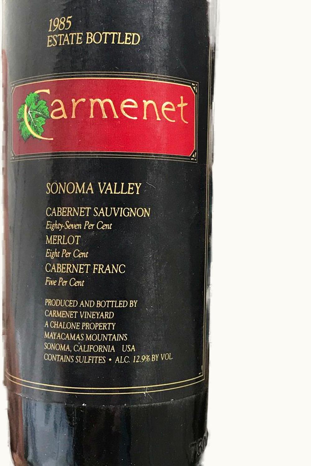 Carmenet Estate Bottled Red Sonoma Valley County, 1982