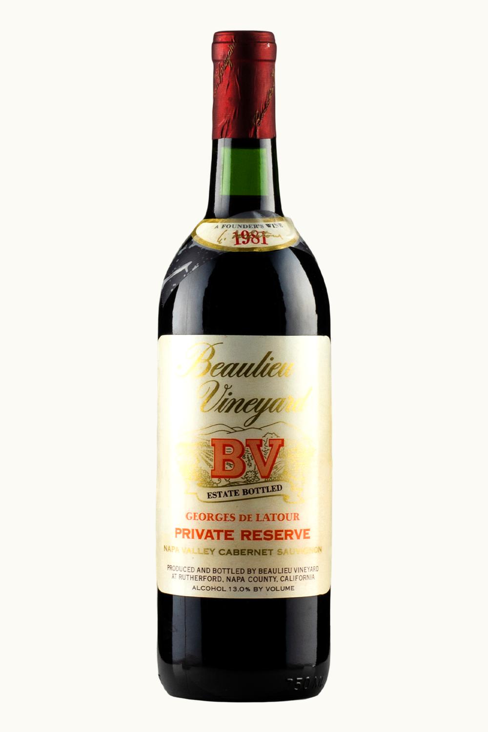 Beaulieu Vineyard Beaulieu Vineyard George de Latour Prvt Rsrv Cab Sauv Napa Valley County, 1981