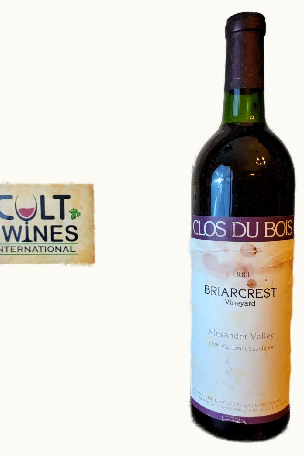 Clos Du Bois Briar Crest Cab Sauv Alex Valley Sonoma County, 1981