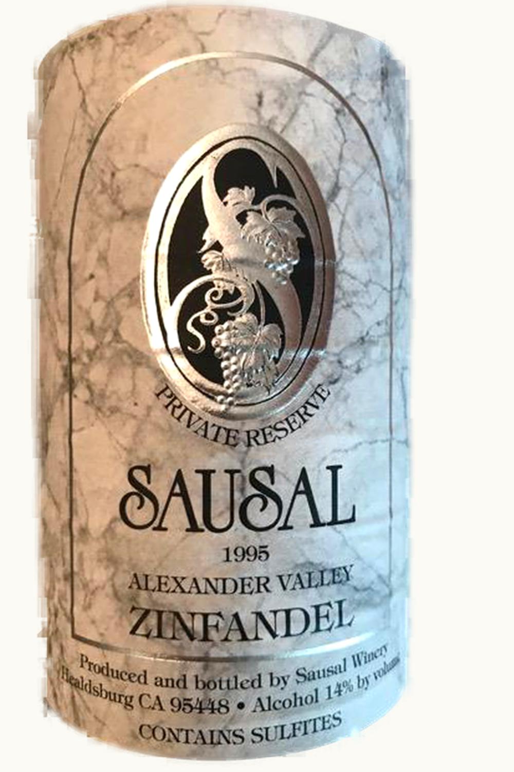 Sausal Prvt RSRV Zinfandel Alex Valley Sonoma County, 1980