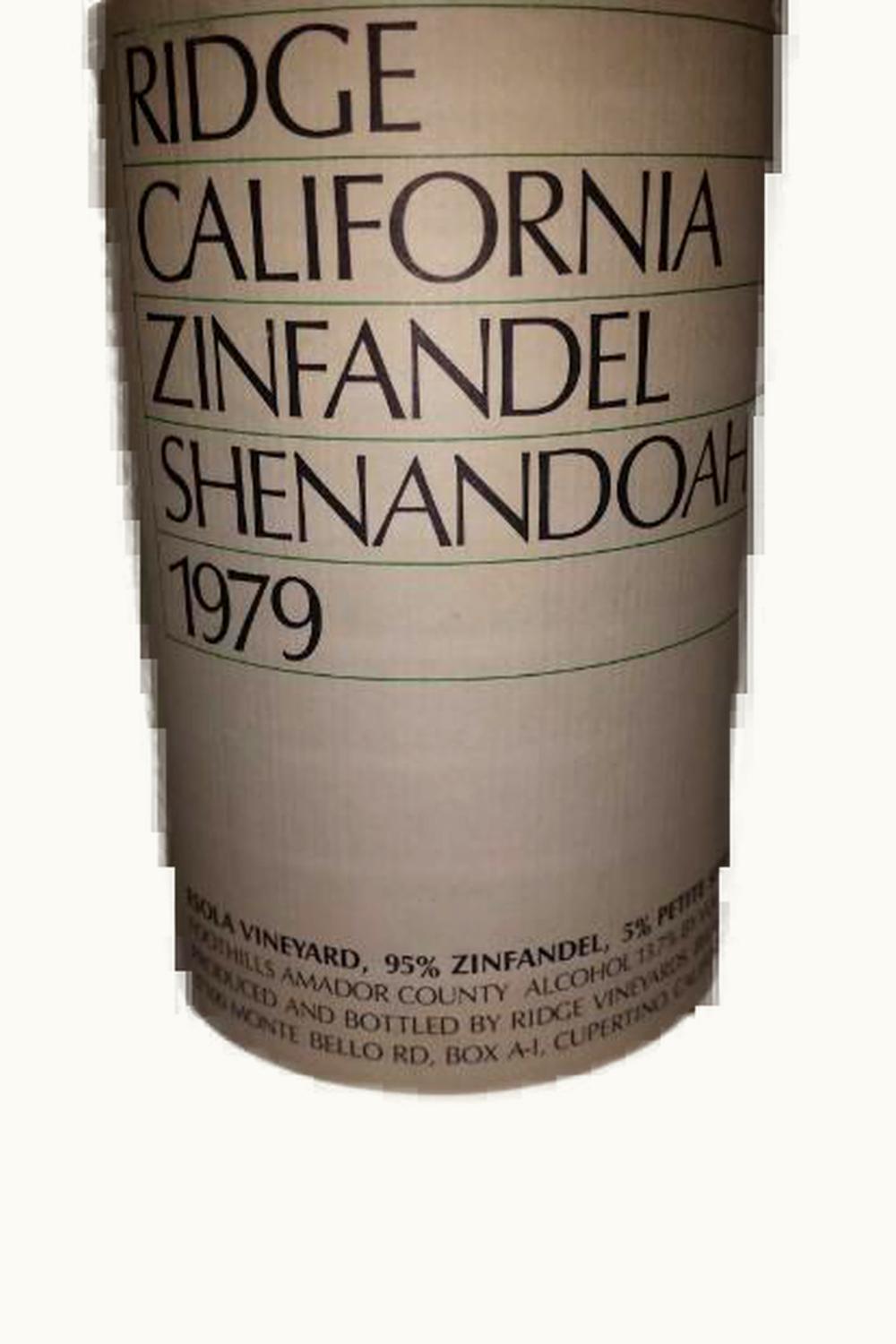Ridge Vineyards Shenandoah Zinfandel California Valley Sierra Foothills USA, 1980