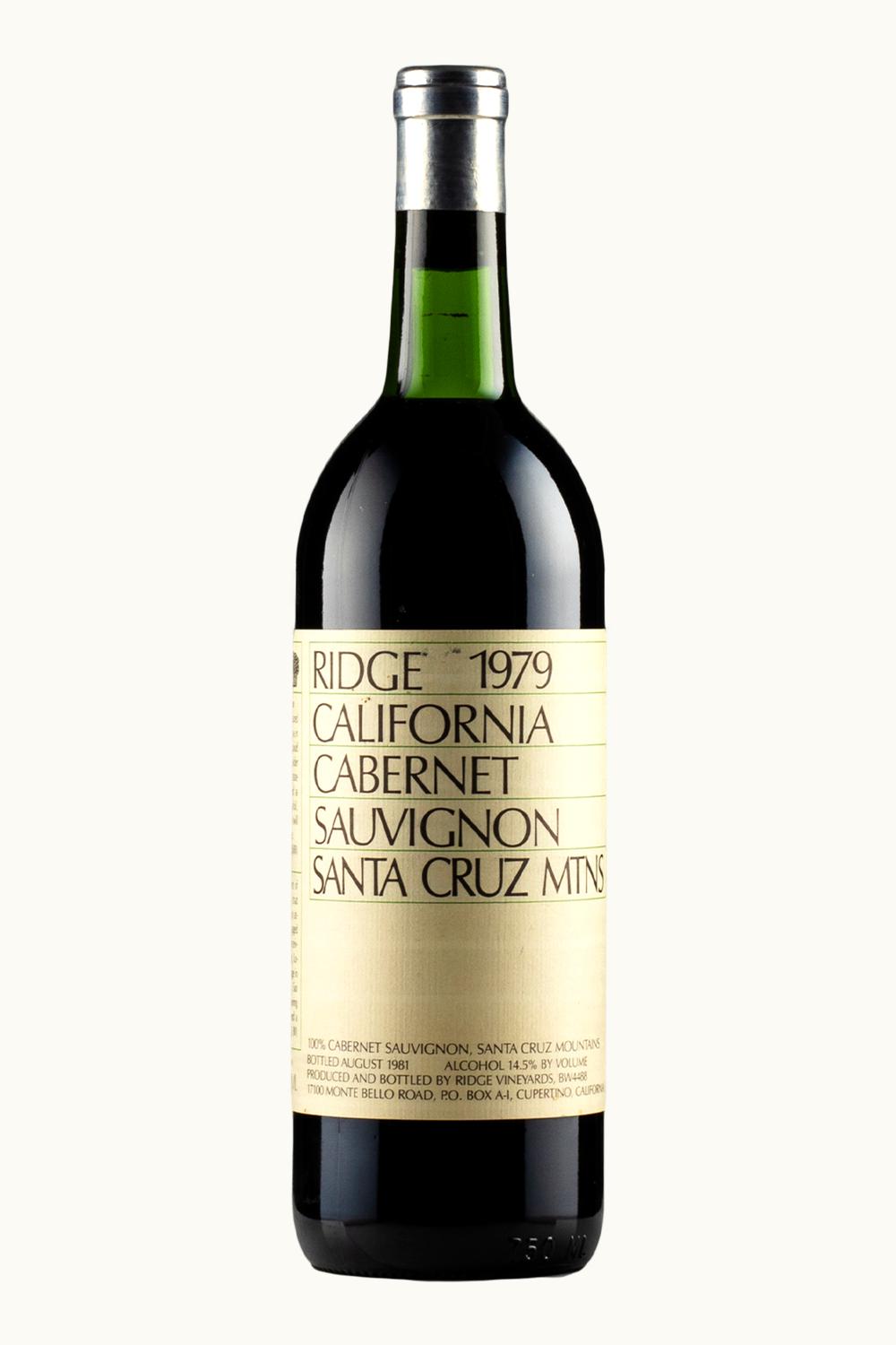 Ridge Vineyards Estate Cab Sauv Santa Cruz Mnt St Francisco Bay Central Coast California, 1979