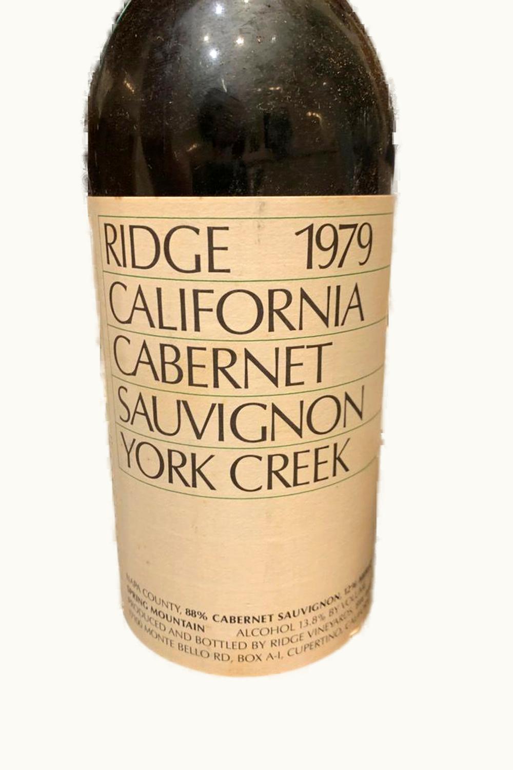 Ridge Vineyards York Creek Cab Sauv Spring Mnt District Napa Valley County, 1979